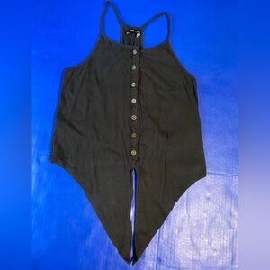 Abercrombie & Fitch NWOT Black Racer Back Button Front w/Tie Cami Size S